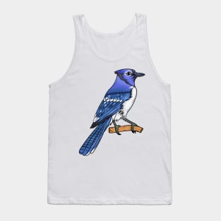 Blue jay bird cartoon illustration Tank Top